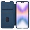 NILLKIN Qin Pro Series for iPhone 15 Pro Shockproof Case Sliding Lens Cover PU Leather Phone Shell with Card Holder