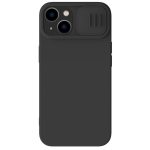 NILLKIN For iPhone 15 Plus PC - Liquid Silicone Case Anti-scratch Phone Cover with Slide Camera Lid