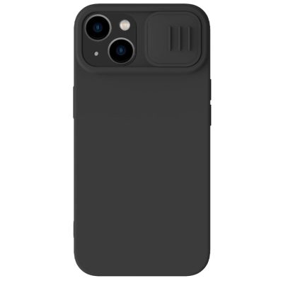 660159929A-1 NILLKIN For iPhone 15 Plus PC - Liquid Silicone Case Anti-scratch Phone Cover with Slide Camera Lid
