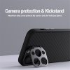 660159933A-3 NILLKIN Carboprof Phone Case for iPhone 15 Pro Camera Kickstand TPU - Aramid Fiber Cover Compatible with MagSafe