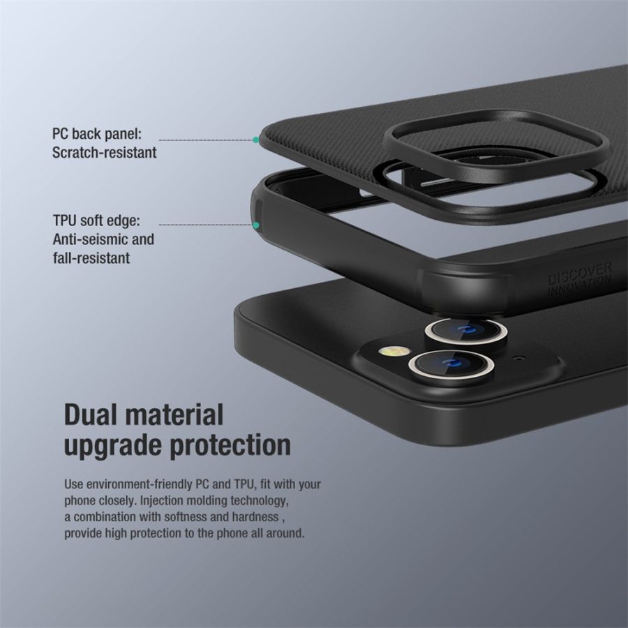 660159938B-6 NILLKIN Frosted Shield Pro for iPhone 15 Anti-scratch Phone Case PC - TPU Matte Cover Compatible with MagSafe