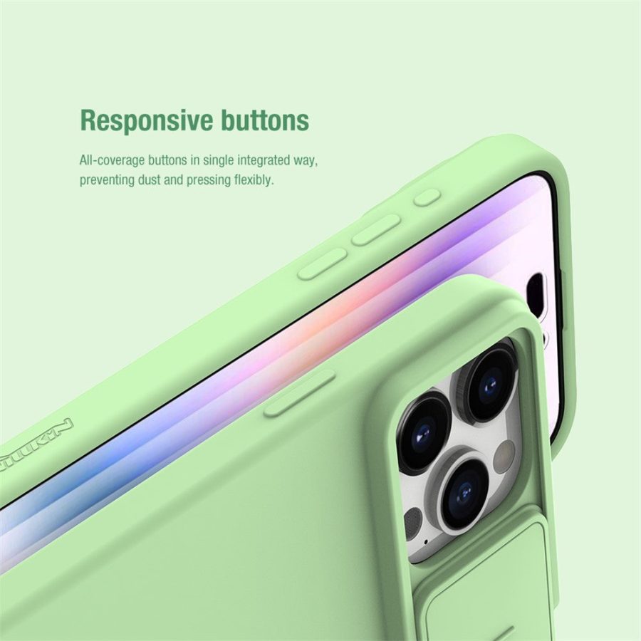 660159941A-7 NILLKIN For iPhone 15 Pro Max Slide Camera Protection Phone Cover Liquid Silicone - PC Back Case