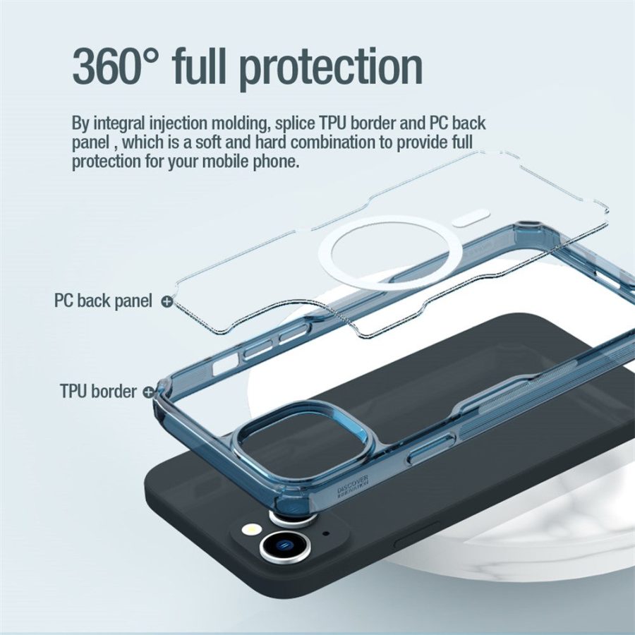 660159942B-5 NILLKIN Nature Pro Series Magnetic Case for iPhone 15 Plus Compatible with MagSafe PC - TPU Protective Phone Cover