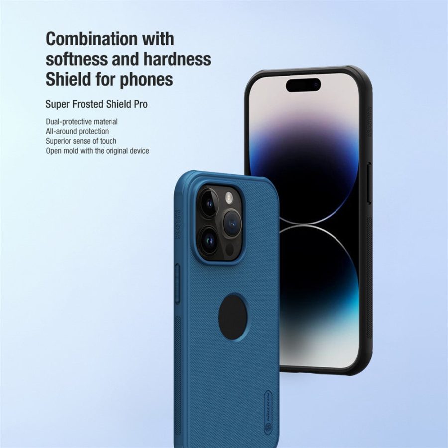 NILLKIN Super Frosted Shield Pro for iPhone 15 Pro Phone Case PC Matte Phone Cover (Logo Hole Design)