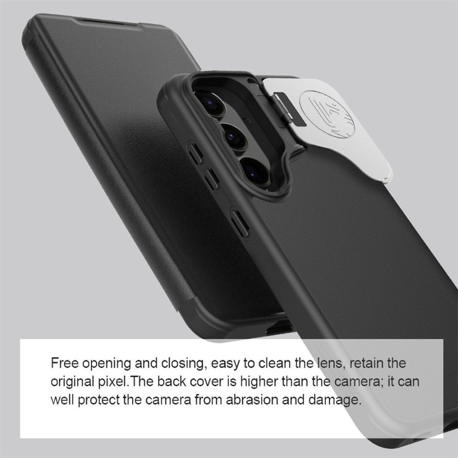 NILLKIN Qin Prop Series for Samsung Galaxy S24+ Leather Case Kickstand Card Holder Phone Cover
