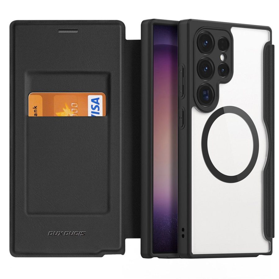 660171606A-2 DUX DUCIS Skin X Pro Series For Samsung Galaxy S24 Ultra Leather Case Flip Cover Magnetic Case