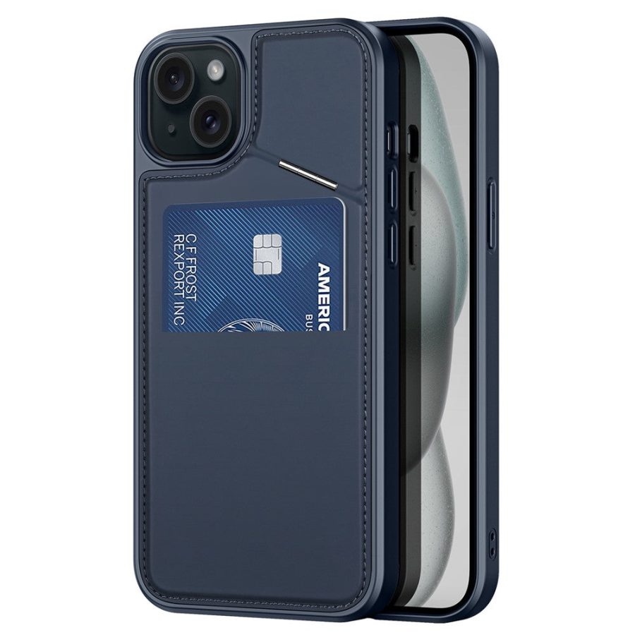 660173177A-1 DUX DUCIS Rafi II Series for iPhone 15 Plus Kickstand Case Magnetic Phone Cover Card Holder
