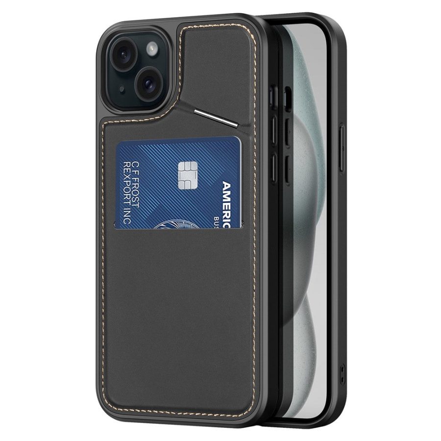 660173177B-1 DUX DUCIS Rafi II Series for iPhone 15 Plus Kickstand Case Magnetic Phone Cover Card Holder