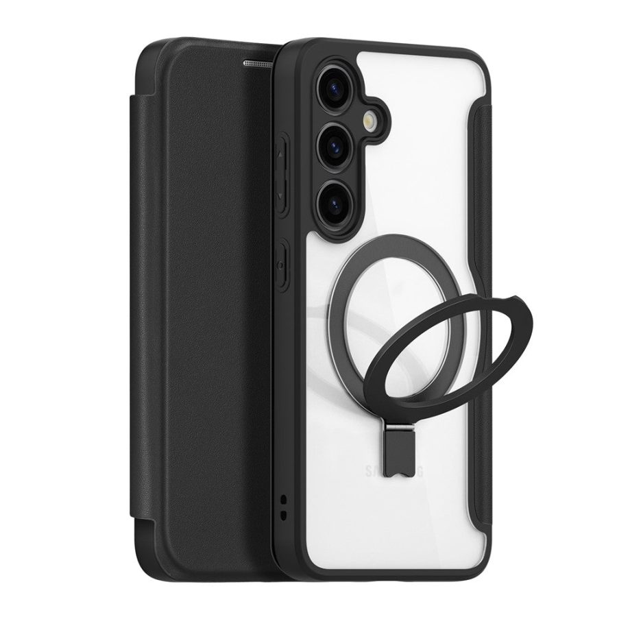 660175557A-13 DUX DUCIS Skin X Pro for Samsung Galaxy S24+ Magnetic Case RFID Blocking Card Slots Kickstand Cover