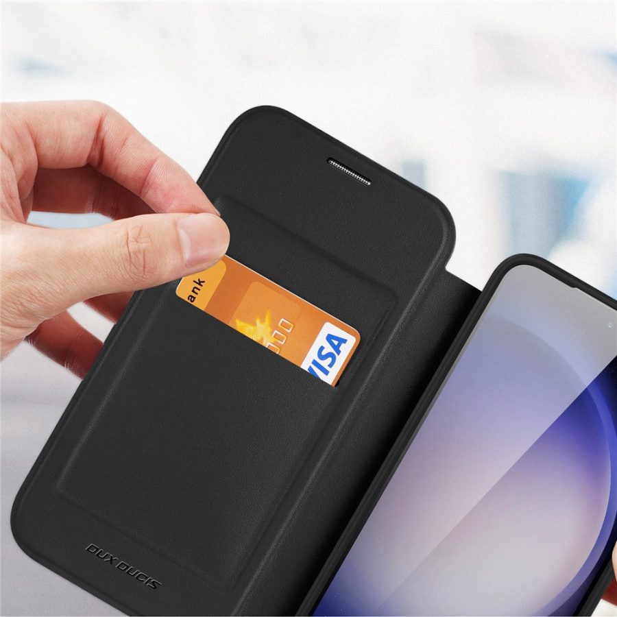 660175557A-9 DUX DUCIS Skin X Pro for Samsung Galaxy S24+ Magnetic Case RFID Blocking Card Slots Kickstand Cover