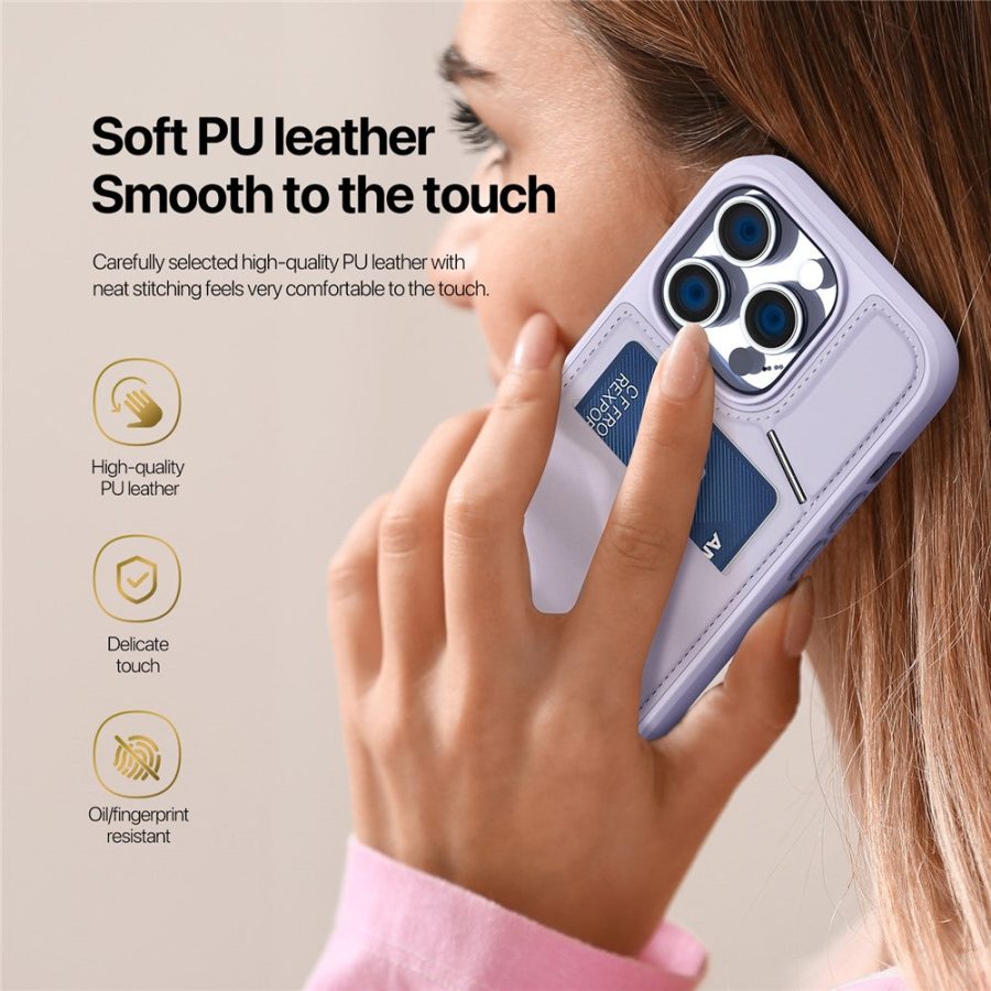 660177387C-10 DUX DUCIS Rafi II Series for iPhone 13 Pro Phone Case Card Slots Cover RFID Blocking Protection