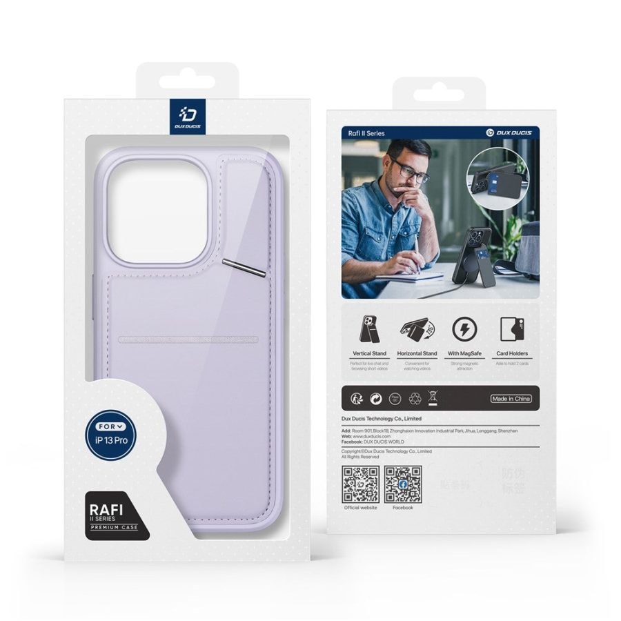 660177387C-18 DUX DUCIS Rafi II Series for iPhone 13 Pro Phone Case Card Slots Cover RFID Blocking Protection