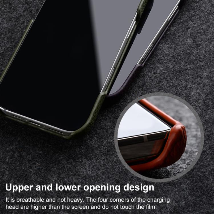MELKCO Half-wrapped Genuine Bovine Leather iPhone Case For iPhone 13-17 Series