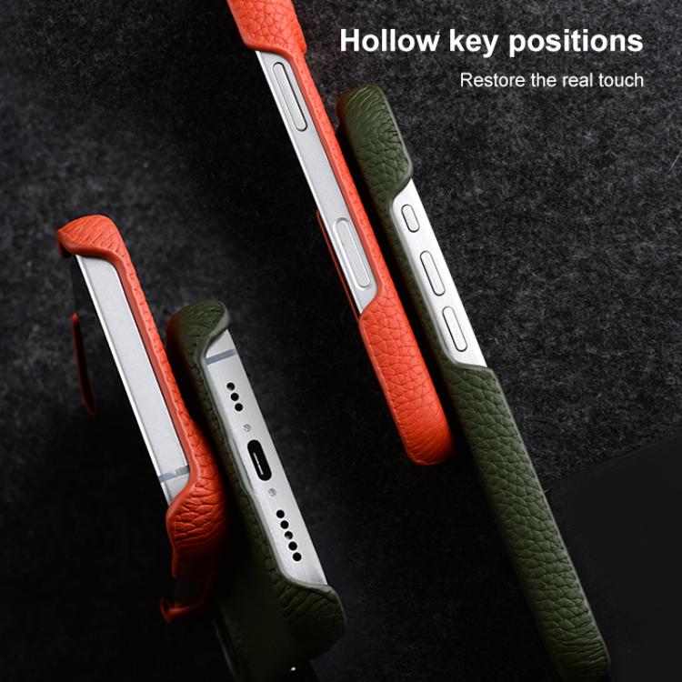 MELKCO Half-wrapped Genuine Bovine Leather iPhone Case For iPhone 13-17 Series