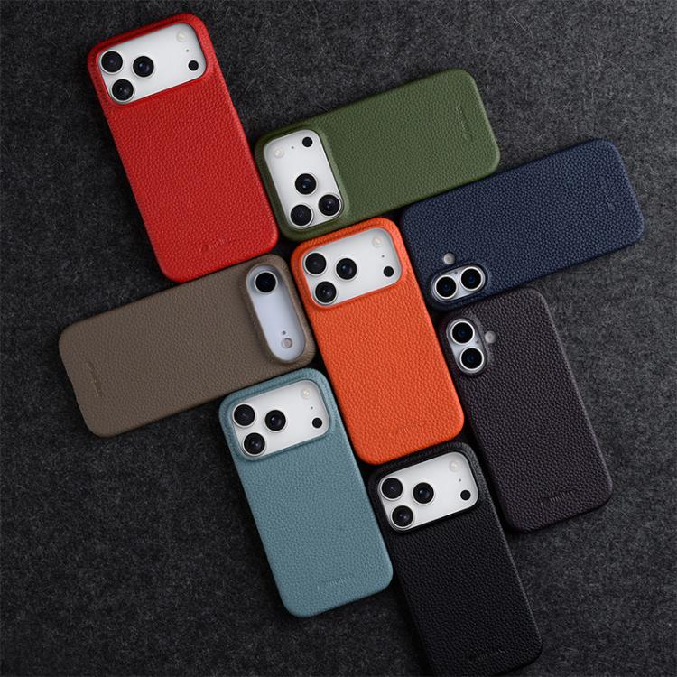 MELKCO Half-wrapped Genuine Bovine Leather iPhone Case For iPhone 13-17 Series