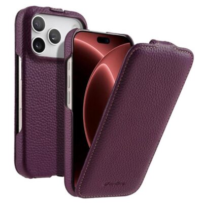 EDA009216706A.jpg MELKCO For iPhone 17 Series Pro & Pro Max Case Genuine Bovine Leather Vertical Flip Phone Cover | Compatible with MagSafe