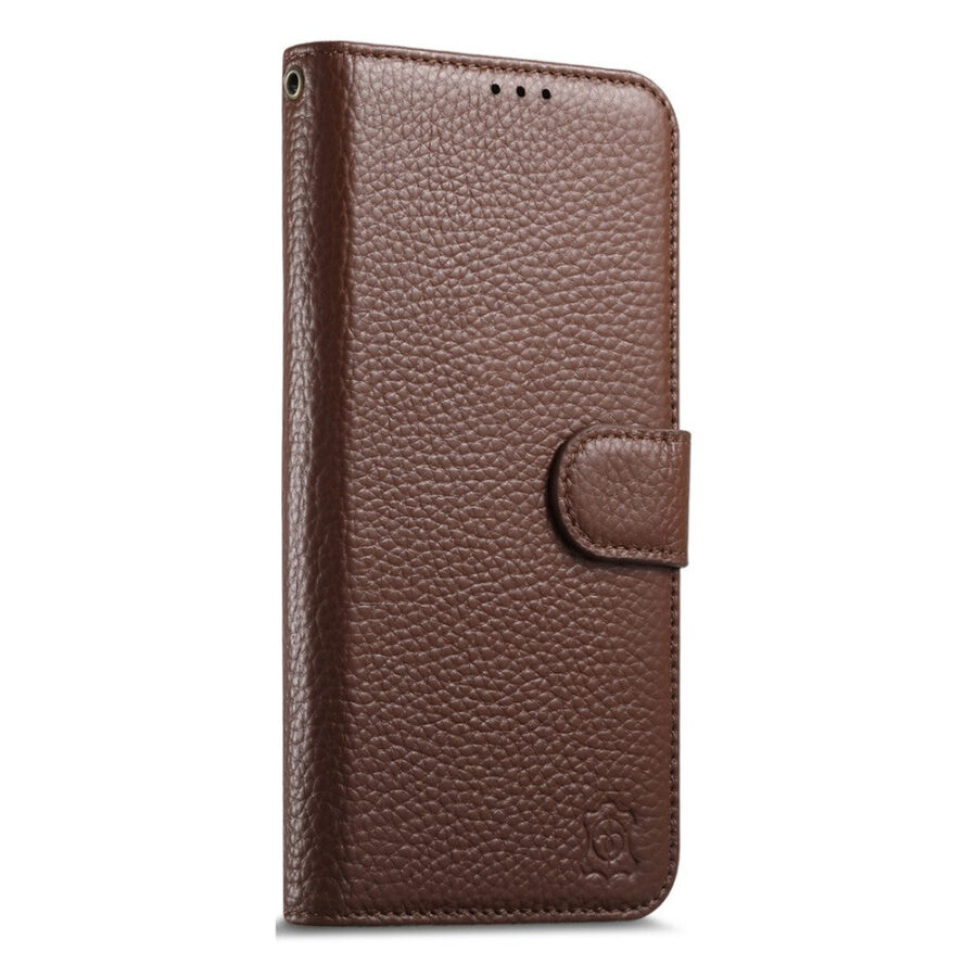 6601237924C-6 Split Leather Flip Cover For Motorola Moto G86 / Moto G86 Power Case RFID Blocking Wallet with Magnetic Clasp