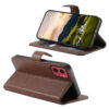 6601237928C-2 Split Leather Flip Cover For Motorola Moto G06 / Moto G06 Power Case RFID Blocking Wallet with Magnetic Clasp