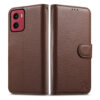 6601237928C-5 Split Leather Flip Cover For Motorola Moto G06 / Moto G06 Power Case RFID Blocking Wallet with Magnetic Clasp