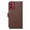 6601237928C-7 Split Leather Flip Cover For Motorola Moto G06 / Moto G06 Power Case RFID Blocking Wallet with Magnetic Clasp