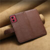 6601237928C-8 Split Leather Flip Cover For Motorola Moto G06 / Moto G06 Power Case RFID Blocking Wallet with Magnetic Clasp