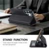 Split Leather Flip Cover For Samsung Galaxy S25 Ultra Case RFID Blocking Wallet with Magnetic Clasp