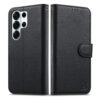 Split Leather Flip Cover For Samsung Galaxy S25 Ultra Case RFID Blocking Wallet with Magnetic Clasp