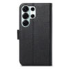 Split Leather Flip Cover For Samsung Galaxy S25 Ultra Case RFID Blocking Wallet with Magnetic Clasp