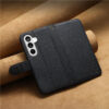 6601237937C-8 Split Leather Flip Cover For Samsung Galaxy S25 FE Case RFID Blocking Wallet with Magnetic Clasp