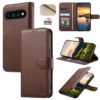 6601237945B-1 Split Leather Flip Cover For Google Pixel 11 Pro / Pixel 11 Case RFID Blocking Wallet with Magnetic Clasp