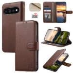 Split Leather Flip Cover For Google Pixel 11 Pro / Pixel 11 Case RFID Blocking Wallet with Magnetic Clasp