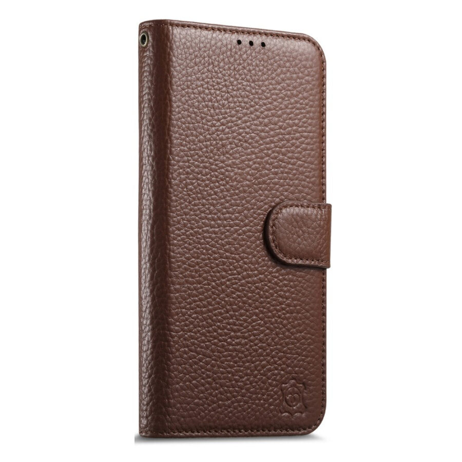 Split Leather Flip Cover For Google Pixel 10 Pro XL / Pixel 9 Pro XL Case RFID Blocking Wallet with Magnetic Clasp