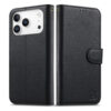 6601237962C-6 Split Leather Flip Cover For iPhone 18 Pro Max / iPhone 17 Pro Max Case RFID Blocking Wallet with Magnetic Clasp