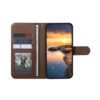 6601237963C-2 Split Leather Flip Cover For iPhone 18 Pro / iPhone 17 Pro Case RFID Blocking Wallet with Magnetic Clasp