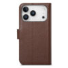 6601237963C-8 Split Leather Flip Cover For iPhone 18 Pro / iPhone 17 Pro Case RFID Blocking Wallet with Magnetic Clasp