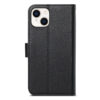 Split Leather Flip Cover For iPhone 15 Case RFID Blocking Wallet with Magnetic Clasp