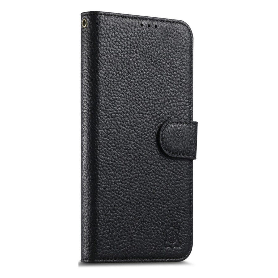 Split Leather Flip Cover  For iPhone 13 Pro Case RFID Blocking Wallet with Magnetic Clasp