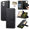 Split Leather Flip Cover For iPhone 12 Pro / iPhone 12 Case RFID Blocking Wallet with Magnetic Clasp