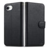 6601237993A-15 Split Leather Flip Cover For iPhone 17e / iPhone 16e Case RFID Blocking Wallet with Magnetic Clasp