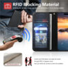 6601237993A-8 Split Leather Flip Cover For iPhone 17e / iPhone 16e Case RFID Blocking Wallet with Magnetic Clasp