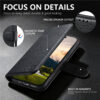 Split Leather Flip Cover For Samsung Galaxy S24+ Case RFID Blocking Wallet with Magnetic Clasp