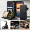 6601238004A-12 Split Leather Flip Cover For Samsung Galaxy S24 FE Case RFID Blocking Wallet with Magnetic Clasp