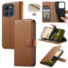Split Leather Flip Cover For Motorola Edge 70 Pro Case RFID Blocking Wallet with Magnetic Clasp