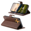 6601238008B-3 Split Leather Flip Cover For Motorola Edge 60 Neo Case RFID Blocking Wallet with Magnetic Clasp