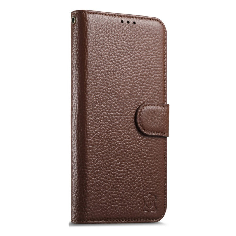 6601238008B-5 Split Leather Flip Cover For Motorola Edge 60 Neo Case RFID Blocking Wallet with Magnetic Clasp