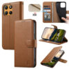 6601238008C-1 Split Leather Flip Cover For Motorola Edge 60 Neo Case RFID Blocking Wallet with Magnetic Clasp